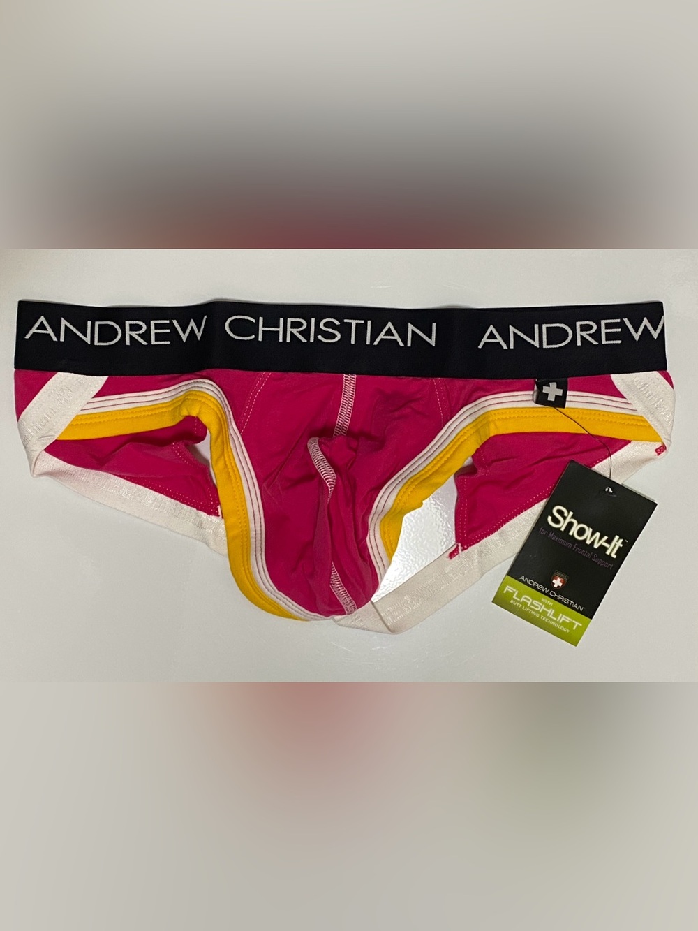 NWT! Andrew Christian FlashLift Pro Jock w/Show-It Tech MED Fuchsia